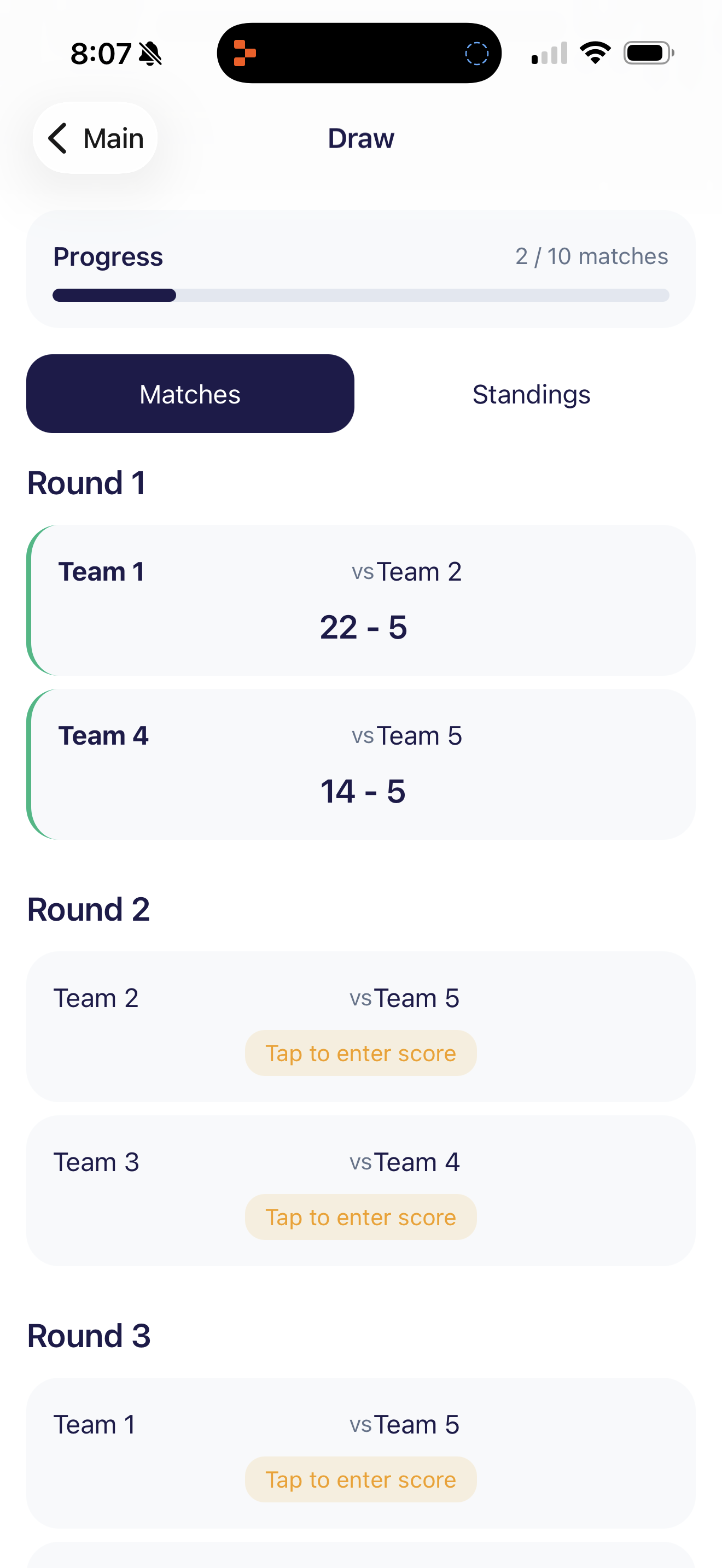InstaGroups tournament draw